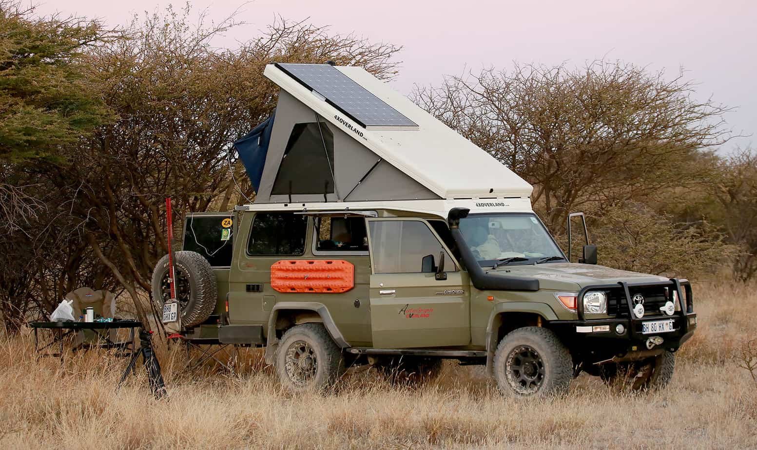 Toyota Land Cruiser overlanding machine.