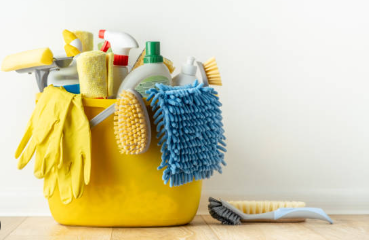 Gloves and cleaning supplies